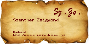 Szentner Zsigmond névjegykártya
