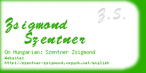 zsigmond szentner business card
